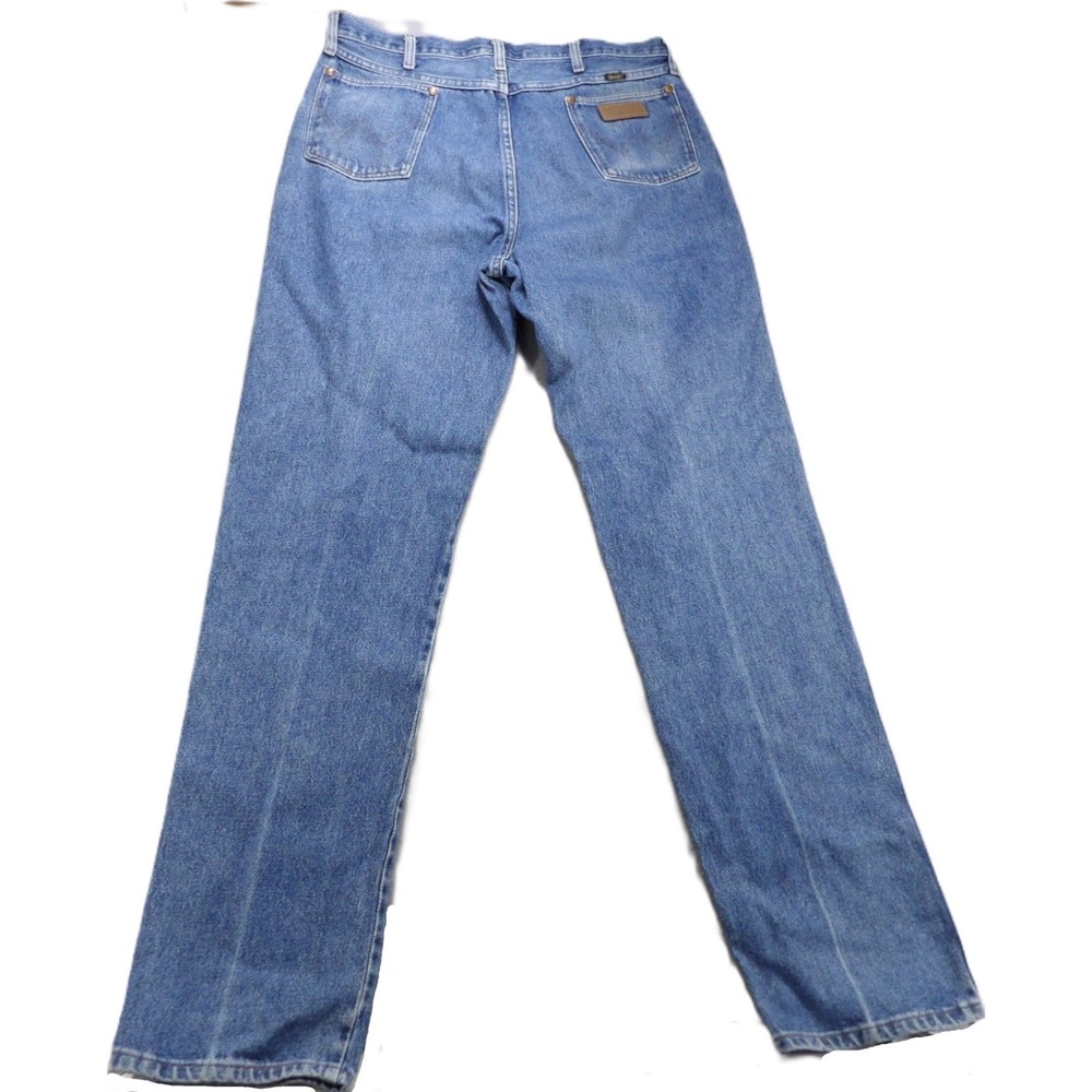 VTG Wrangler 13MWZ Cowboy Cut Denim Jeans Men 39x34 Blue USA Made Straight 90s